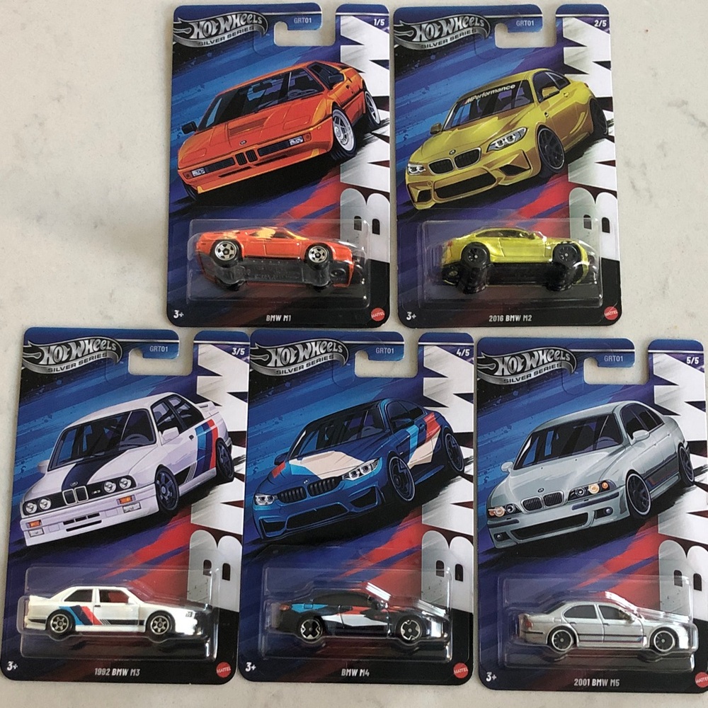Mattel Hot Wheels BMW Die-Cast Cars - Silver Series Complete Set